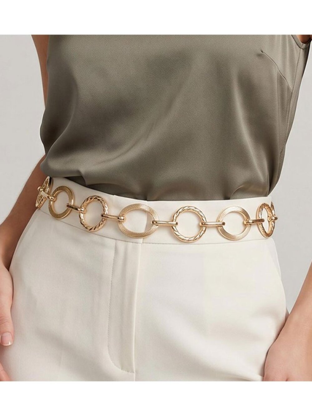 Tigerstars Gold Circle Link Waist Chain Belt